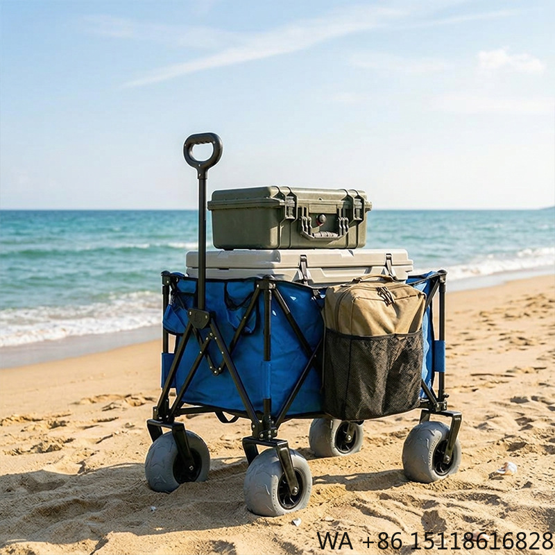 접이식 금속 비치 웨건, 빠른 분리형 회전식 풍선 바퀴 - Outdoor Furniture Metal 리뷰 및 가격