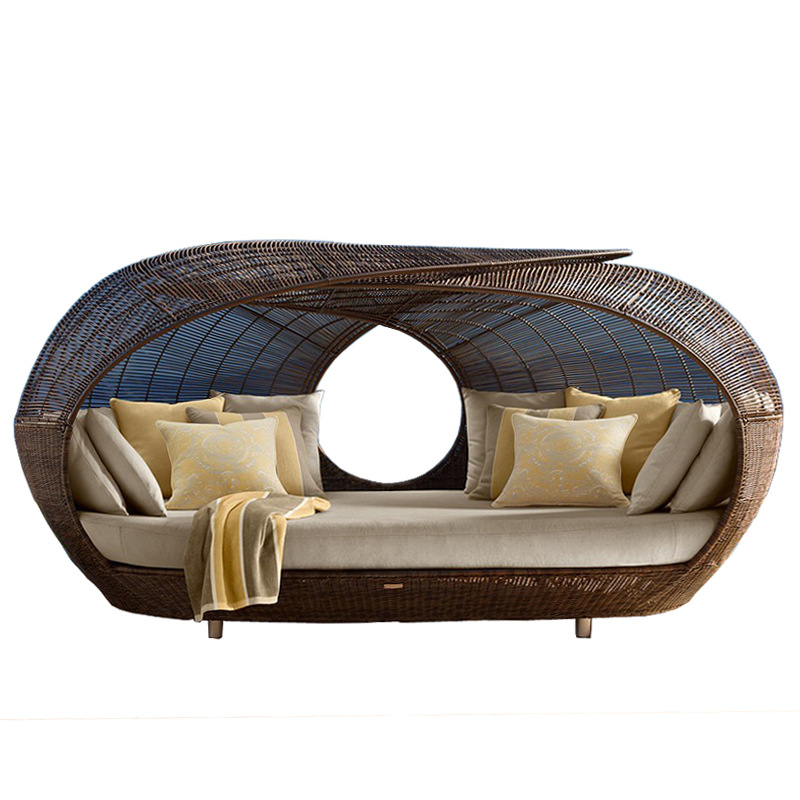 야외용 고품질 반원형 라탄 데이베드 위커 파티오 가구  - Outdoor Daybed Furniture 리뷰 및 가격