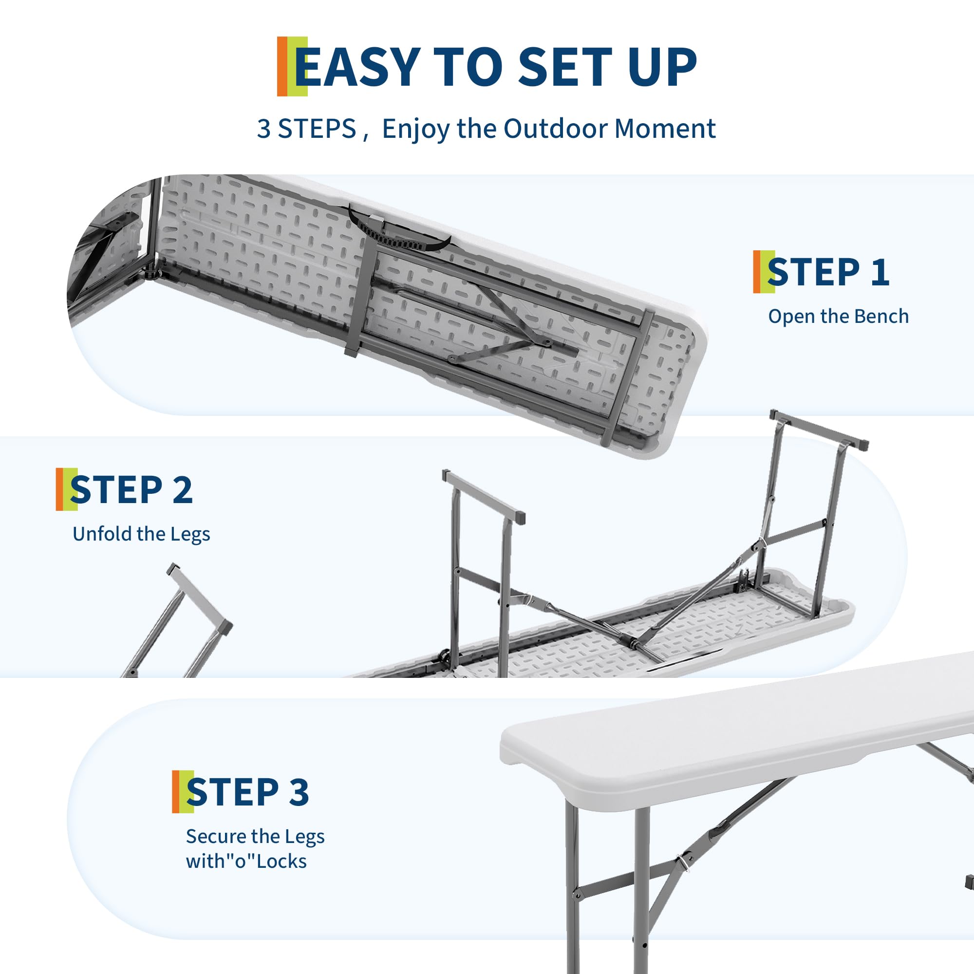 2팩 6피트 접이식 야외 벤치 - HDPE 플라스틱 시 - Outdoor Furniture Diy 리뷰 및 가격