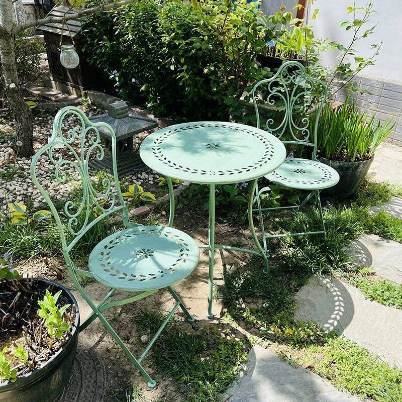 프랑스 컨트리풍 철제 테이블 및 의자, 야외 파티오 가 - Outdoor Furniture Metal Chairs 리뷰 및 가격