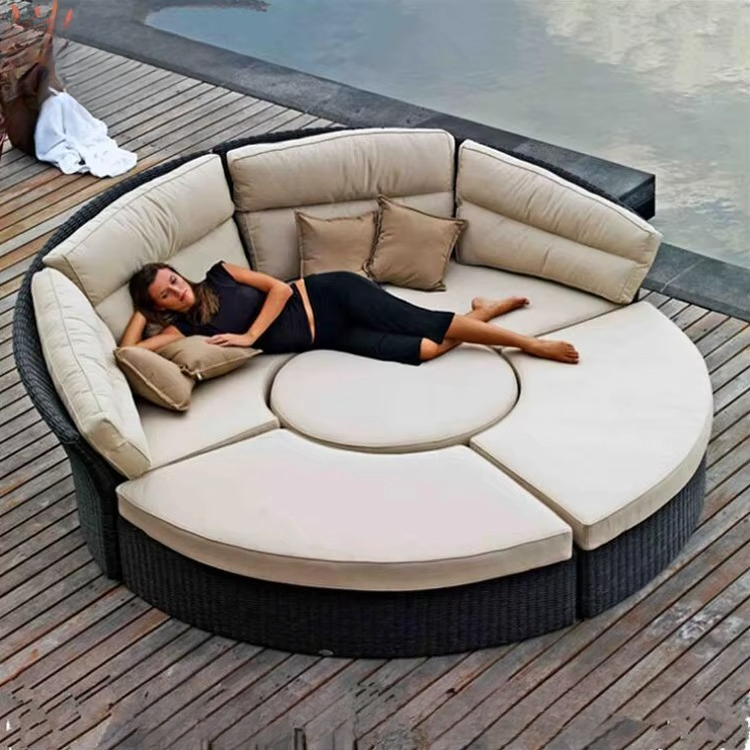 럭셔리 정원 야외 가구 원형 위커 데이베드 대형 파티오 - Outdoor Daybed Furniture 리뷰 및 가격