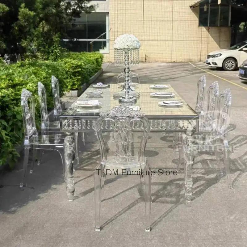 럭셔리 웨딩 의자 야외 아크릴 투명 장미 다이닝 의자  - Outdoor Furniture Luxury 리뷰 및 가격
